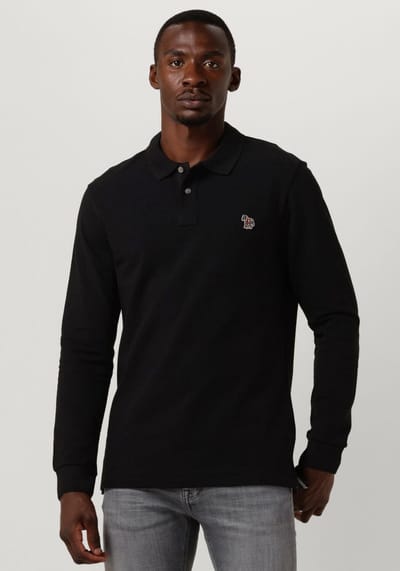 Paul Smith Mens Slim Fit Ls Polo Shirt Zebra Polo's & T-shirts Heren - Zwart - Maat S
