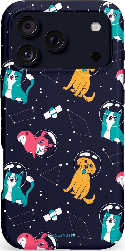 Casetastic hoesje geschikt voor Apple iPhone 17 Pro Max - MagSafe - Dubbellaagse bescherming - Sterrennacht Dieren - Fashion Case - Donkerblauw