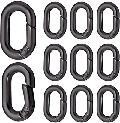 Dailygoods- Veerkarabijnhaak Klein - 10 Stuks - Zinklegering - Ovaal - Sleutelhanger - Duurzaam - Glad Oppervlak - Karabijnhaak