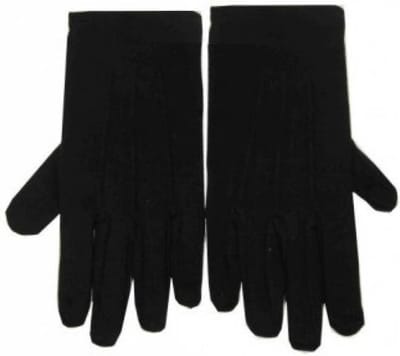 Pieten katoenen handschoenen kort zwart.