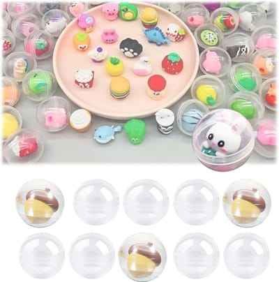 Pack van 150 Kleine Ronde Capsules, 28 mm, Vulbare Plastic Ballen voor Feestdecoratie, Transparante Ballen voor Kerst, Bruiloft en Jubileum