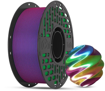 4-Kleuren Silk PLA Filament 1KG – Paars, Blauw, Groen & Goud – Multicolor Gradient – 1.75mm 3D Printer Filament