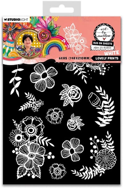Rub ons Lovely prints (white) - ABM 25 collection nr. 06