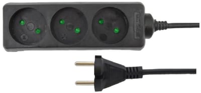 Awtools Serie - Huishoudelijke Verlengsnoer - 5m - Zwart - Zonder Aarding