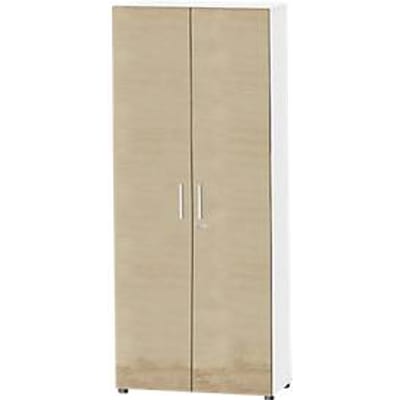 Schäfer Shop  Select Kast SET UP, 6 ordnerhoogten, afsluitbaar, B 800 x D 420 x H 2196 mm, wit/eiken