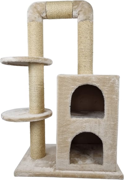 Topmast Krabpaal Indy - Beige - 54 x 34 x 92 cm - Krabpaal voor Katten - Krabpalen voor Grote Katten - Met Sisal Touw