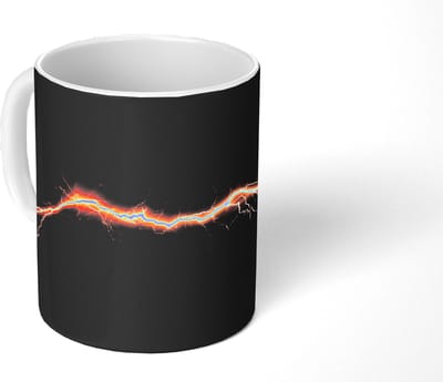 Mok - Koffiemok - Oranje - Bliksemflits - Licht - Mokken - 350 ML - Beker - Koffiemokken - Theemok