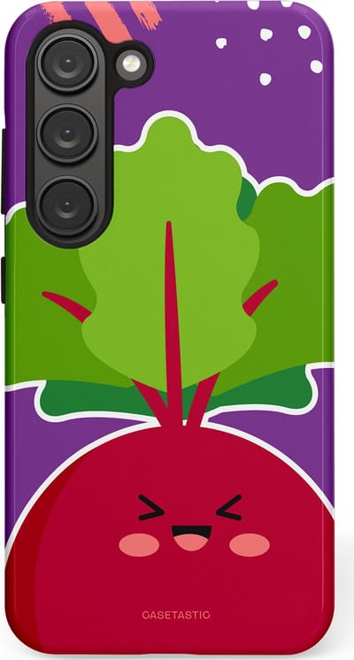 Casetastic Hoesje Geschikt voor Samsung S23 - Stijlvolle Beschermende Duo-layer Case - Kawaii Groenten Look