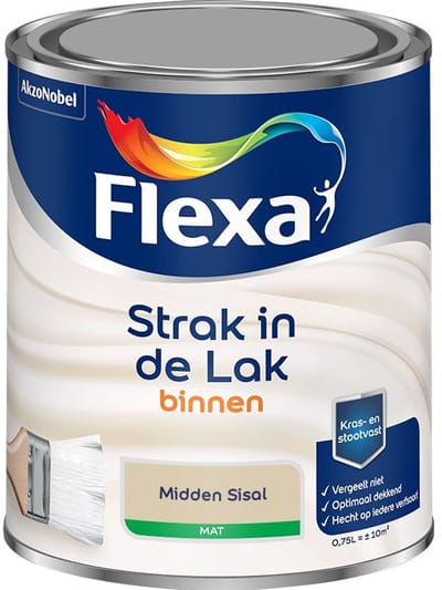 Flexa - Strak In De Lak Binnenlak Mat - Midden Sisal - Mengverf - 750 Ml