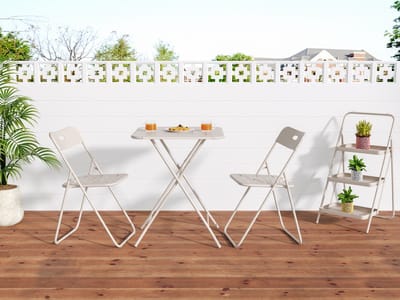 Zubaliya Bistro Set - 3-delig Beige - Klapbaar & Lichtgewicht - Weerbestendig