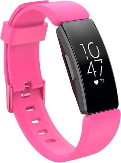 By Qubix - Compatible Fitbit bandje - Geschikt voor fitbit Inspire 1 / HR / Ace 2 siliconen bandje met gesp - Maat: Small - roze