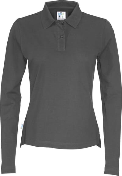 Cottover POLO PIQUE LONG SLEEVE LADY - GOTS GECERTIFICEERD 141017 - Antraciet - XS