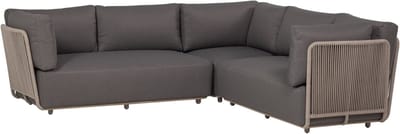 WOOOD Sora Loungeset Tuin - Metaal/Touw - Bruin - 73x269x269
