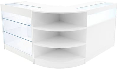 Demeter led-winkeltoonbankset - wit - k900/b900/lm60 - met gehard glas