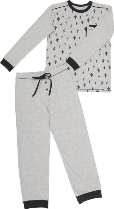 La-V pyjama sets voor jongens met all over print Grijs 164-170
