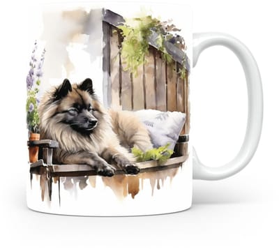Mok Keeshond Beker voor koffie of tas voor thee, cadeau voor dierenliefhebbers, moeder, vader, collega, vriend, vriendin, kantoor, opa, oma, hond, kerst, sinterklaas, verjaardag