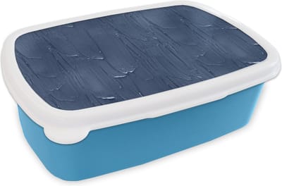 Broodtrommel Blauw - Lunchbox - Brooddoos - Verf - Patronen - Blauw - 18x12x6 cm - Kinderen - Jongen