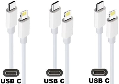 3 stuks OneOne USB C naar Lightning kabel. 1,5m witte laadkabel. Oplaadkabel past op Apple iPad Mini, iPad Mini 2, iPad Mini 3, iPad Mini 4, iPad Mini 5, iPad Air, iPad Air 2, iPad Air 3
