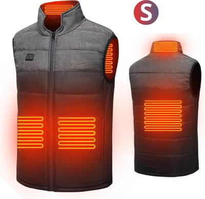 Bovista Verwarmde Bodywarmer - Heated Vest - Elektrische Bodywarmer - Waterdichte Rits - Oplaadbaar - Unisex - Maat S - Grijs