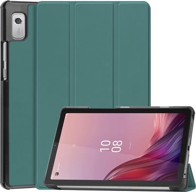 Hoesje - Geschikt voor Lenovo Tab M9 - Dun & Stevig - Hardcover Book Case - Trifold Bookcase Hoes - Hard Cover - Tablethoes - Donkergroen