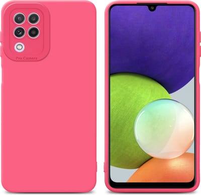 Cadorabo Hoesje geschikt voor Samsung Galaxy A22 4G in FLUID ROOD - Beschermhoes gemaakt van flexibel TPU silicone Cover Fluid Case