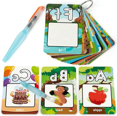Educatieve Waterverfkaarten voor Kinderen, 26 Letters en Woorden, Creatieve Tekenspellen voor Peuters en Kleuters van 3 tot 5 Jaar