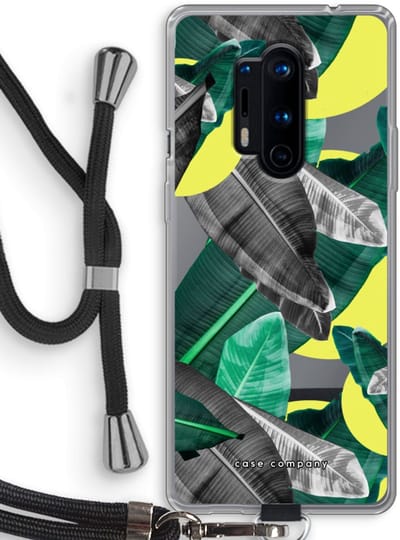 Case Company® - Hoesje met koord geschikt voor OnePlus 8 Pro hoesje met Koord - Fantasie jungle - Telefoonhoesje met Zwart Koord - Bescherming aan alle Kanten en Over de Schermrand
