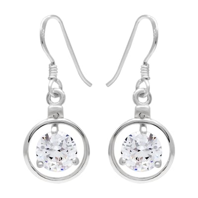 WeLoveSilver - zilveren oorhangers - cirkel met kristal - luxe