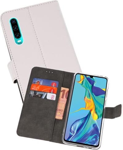 Booktype Telefoonhoesjes - Bookcase Hoesje - Wallet Case - Geschikt voor Huawei P30 - Wit