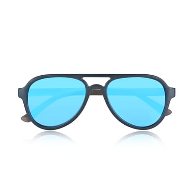 Earth Wood Mazatlan gepolariseerde zonnebril - Walnoot/Blauw
