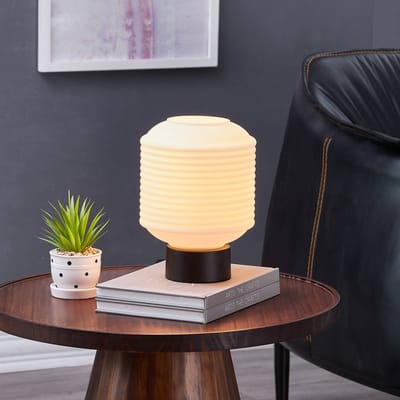 Lindby - Tafellamp - 1licht - Glas, metaal - H: 25 cm - E27 - wit