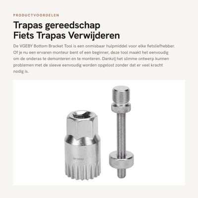 Dailygoods- Trapas Gereedschap Anti-Drop Tool - Fiets Onderhoud - Trapas Sleutel - Fietsgereedschap Koffer - Spline Installatie - Geschikt voor 20 Spiebanen