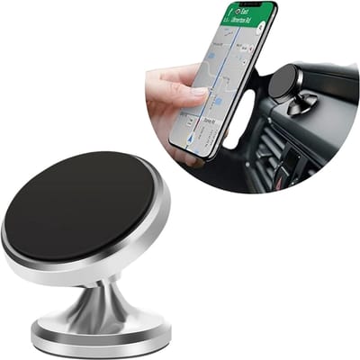 Magnetische verstelbare telefoonhouder - 360° draaibaar - Autohouders - Gsm houder - Autohouder telefoon - GSM houder auto - Dashboard - Magneet Telefoonhouder - Zilver