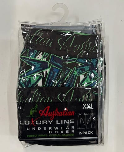 2 stuks Australian Boxershort- Groen Blauw -M