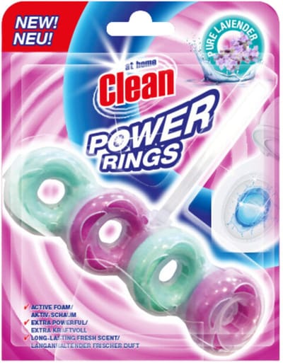 At Home Toiletblok Power Rings Pure Lavender - 3 x 40 gr - Voordeelverpakking