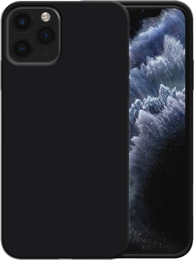 Smartphonica Siliconen hoesje voor iPhone 11 Pro case met zachte binnenkant - Zwart geschikt voor iPhone 11 Pro