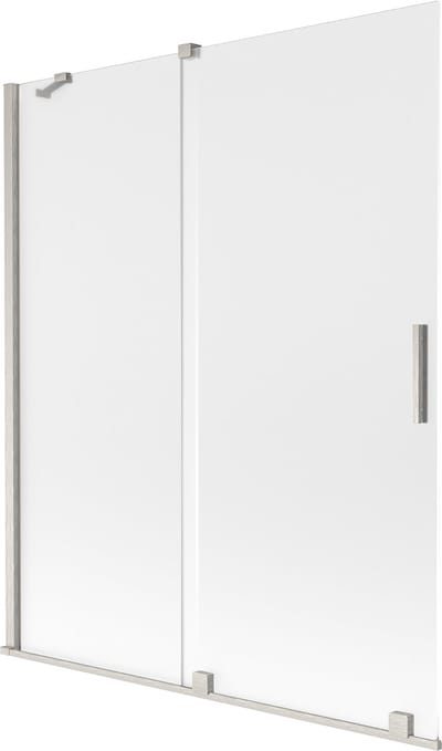 Mexen Velar badwand 2-delige schuifbare 140 x 150 cm, ijs, geborsteld nikkel - 896-140-000-31-97