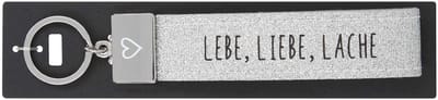 Depesche sleutelhanger vilt zilver met gravure en spreuk Live Love Laugh.