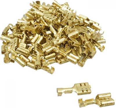 Sachet de 100 cosses plates femelles largeur 6.3mm connexion pour moto auto Neuf