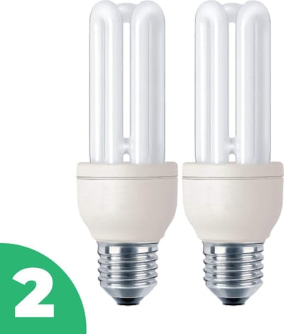 Sidef - Spaarlamp E27 - 28 W (125 W vervanger) - 1400 lm - 6400K Daglicht - Niet Dimbaar - 2 stuks