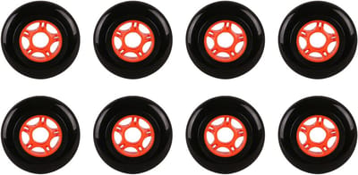 Inline Skate Wielen - Reservewielen Set - Snel Skaten - 85A Hardheid PU - 72 mm - Zwart Rood