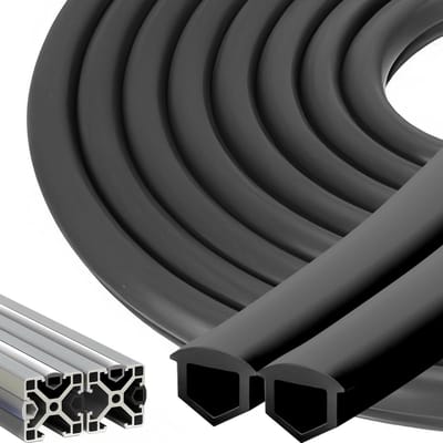 Dailygoods- Aluminium Profiel 12 Meter - Afdichtstrip - Tochtstrip - Zacht PVC - Groef 8 mm - Stofbescherming