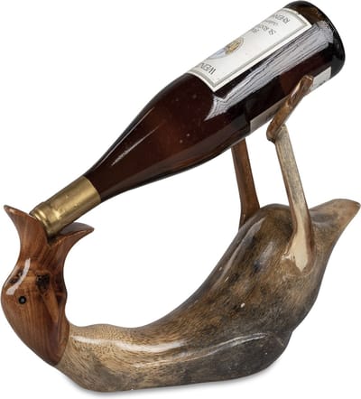 Eend - fleshouder- Cadeau - Bruin - Hout - 29x35x18cm