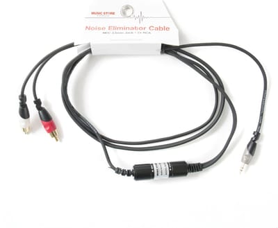 MUSIC STORE Noise Elimiator Audiokabel 2m Klinke male 3,5mm stereo / 2x Cinch mono - Audiokabel