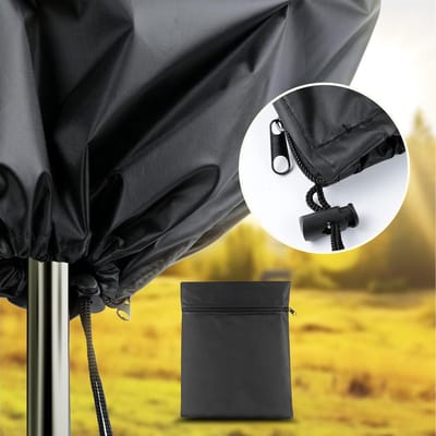 Famanu – Beschermhoes voor parasol - met stang - grote zweefparasol - beschermhoes voor 2 tot 4 m - rond en vierkant - 210D Oxford - weerbestendig - u
