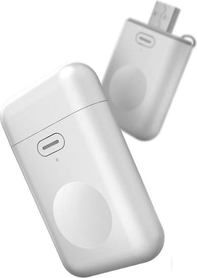 DrPhone PWC AW - Reislader met Draadloze Oplader - Power Bank voor Geschikt Voor Apple Watch - Mini Externe Powerbank 1000 mAh – Wit