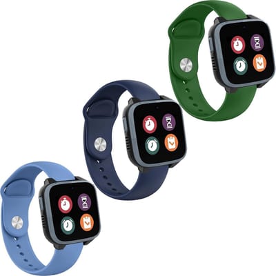 Set van 3 stuks 16mm siliconen horlogebandjes voor kinderen, vervangende straps voor XPLORA X5/X5 Play/XGO 2/XGO 3, waterdicht en verstelbaar.