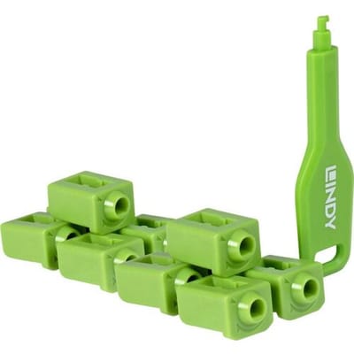 LINDY 47912 SFP-poortsloten + sleutel Groen