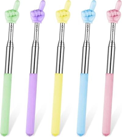 Aanwijsstok - 5 stuks - 21 to 68 cm - aanwijsstok uitschuifbaar - aanwijsstok telescopisch - presenter - pointer - Aanwijsstok Telescopisch - voor klaslokaal- school- kantoor