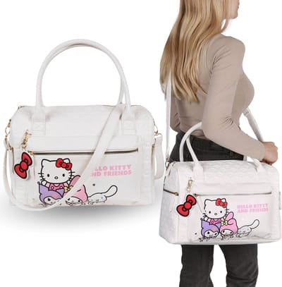 Hello Kitty Witte reistas, reistas, weekendtas, ritssluiting 38x26x16 cm